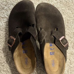 Birkenstock Boston clogs dark brown- great condition,worn twice- womens size 8